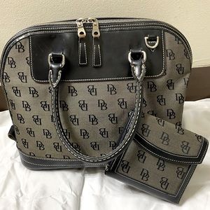 Vintage 1980s Dooney and Bourke Purse Tote and Matching Wallet